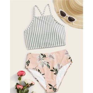 NEW Striped 2 Piece Swimsuit